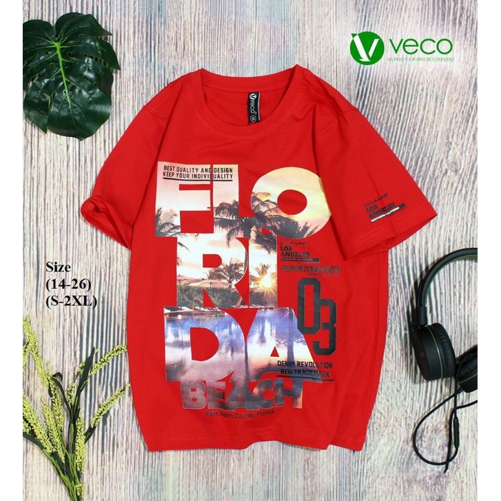 ÁO THUN VECO BÉ TRAI HỌA TIẾT CHỮ 20-50KG