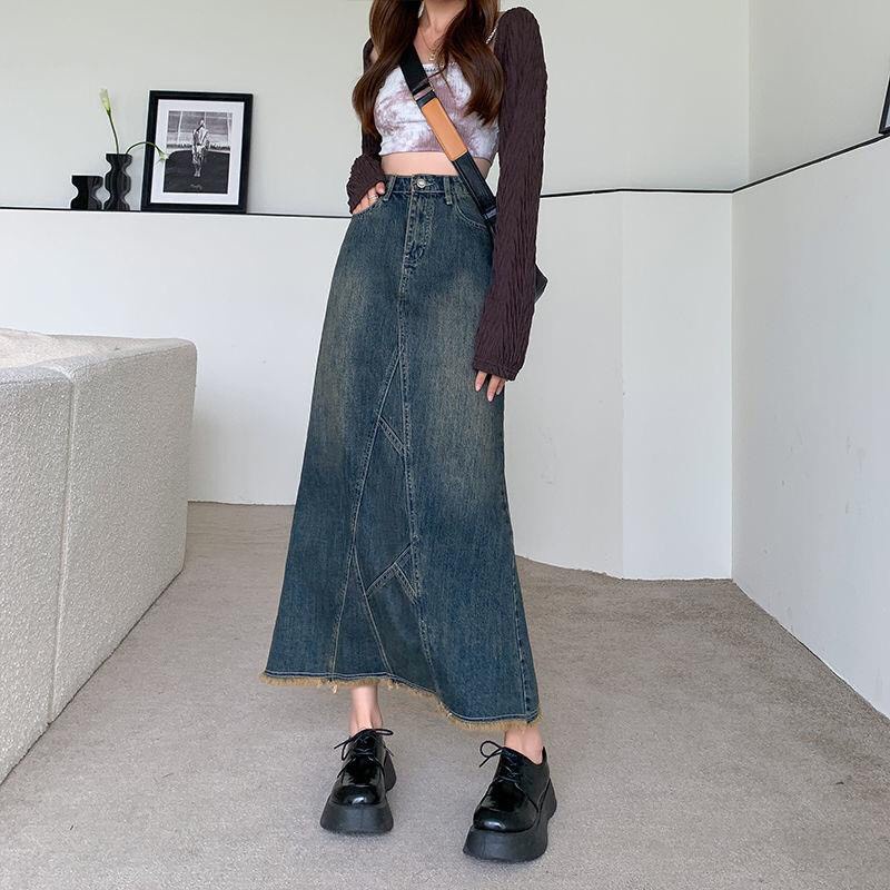 Chân váy  jean maxi cập nhật xu hướng trendy thịnh hành ( nhập mã voucher để nhận khuyến mãi)