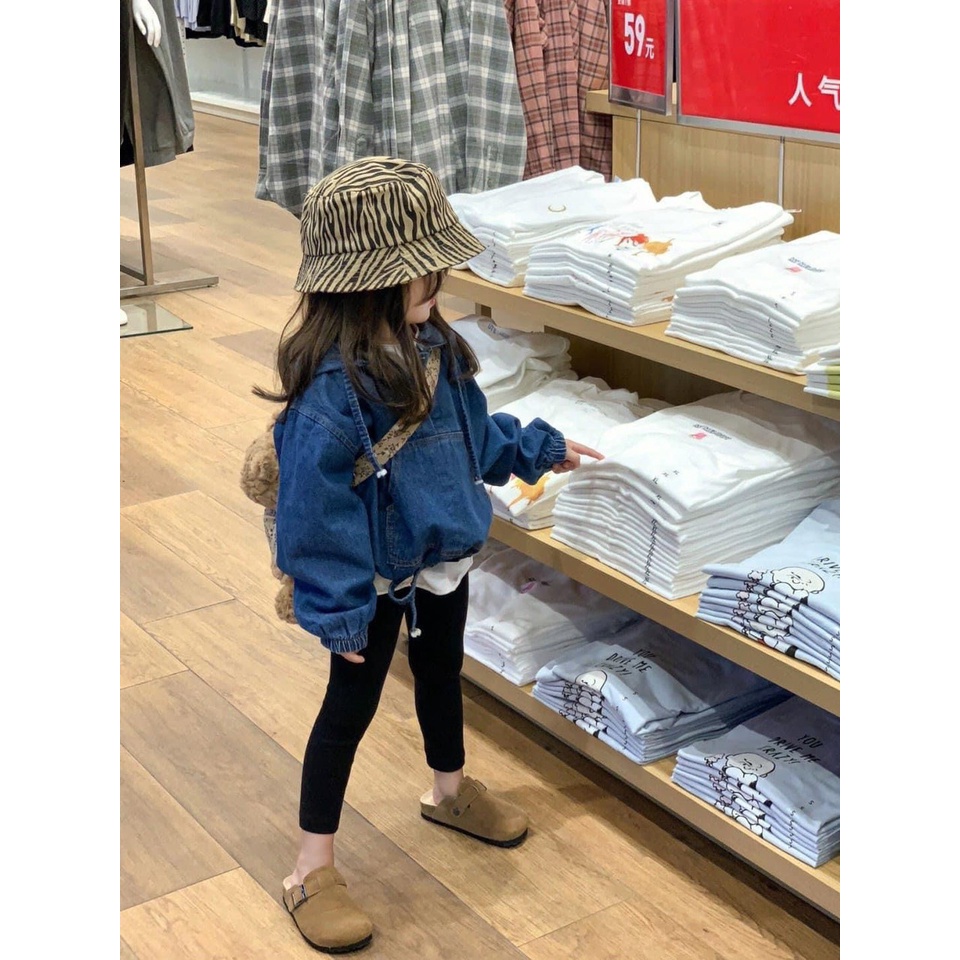 ⚡BÁN SỈ⚡Set áo Jeans mũ mix quần legging đen form 9-24kg