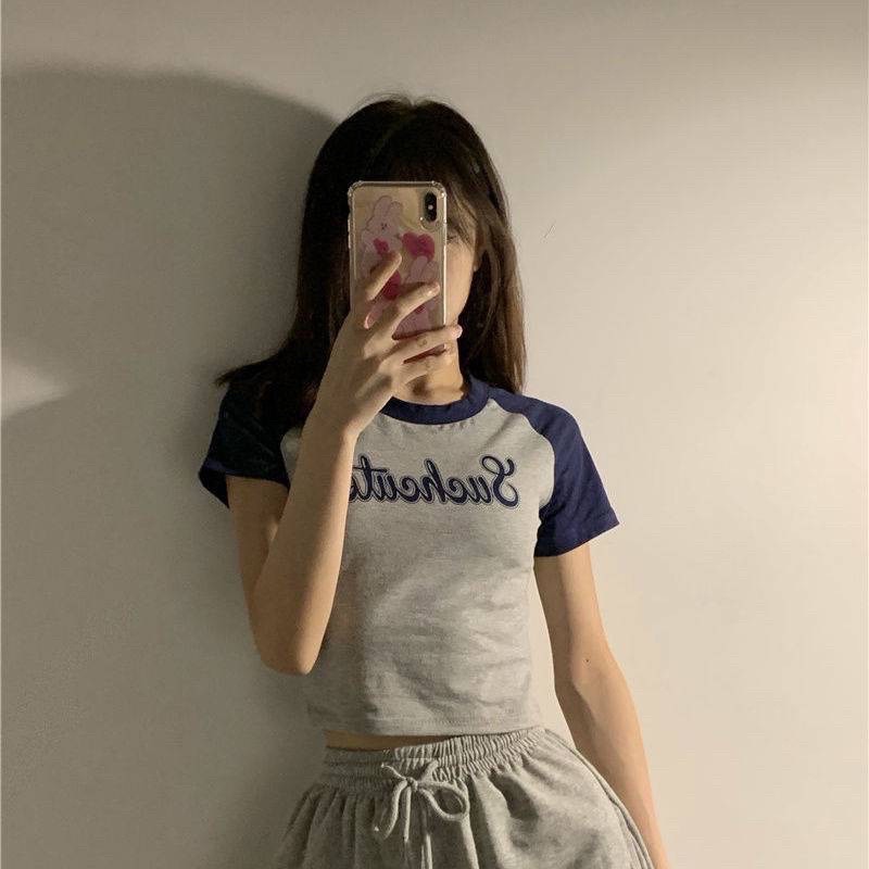 Áo Croptop Nữ Tay Ngắn Cổ Tròn Ôm Body In Chữ Suchcute Thời Trang Mùa Hè