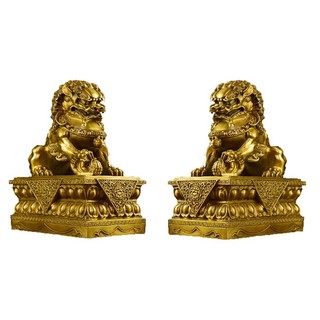 Tượng đôi nghê bằng đồng thau cỡ nhỏ mini