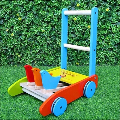 Xe Tập Đi Bằng Gỗ 3 Con Gà Chống Trượt An Toàn Cho Bé Yêu - Xe Đẩy Con Gà Gỗ Tự Nhiên Hàng Việt Nam Cao Cấp
