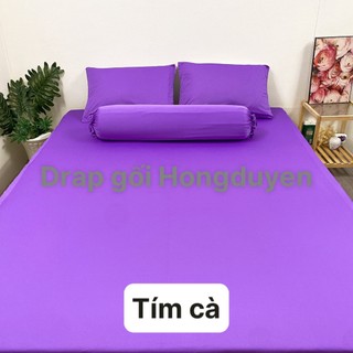 Bộ Drap/ga thun trơn tím nhạt KO Mền/Chăn 1m6/1m8 (chân nệm dưới 15cm). drap gối codipa