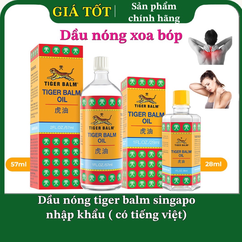 Dầu Nóng Tiger Balm Singapore Nhập Khẩu Chính Hãng ( có tiếng việt)