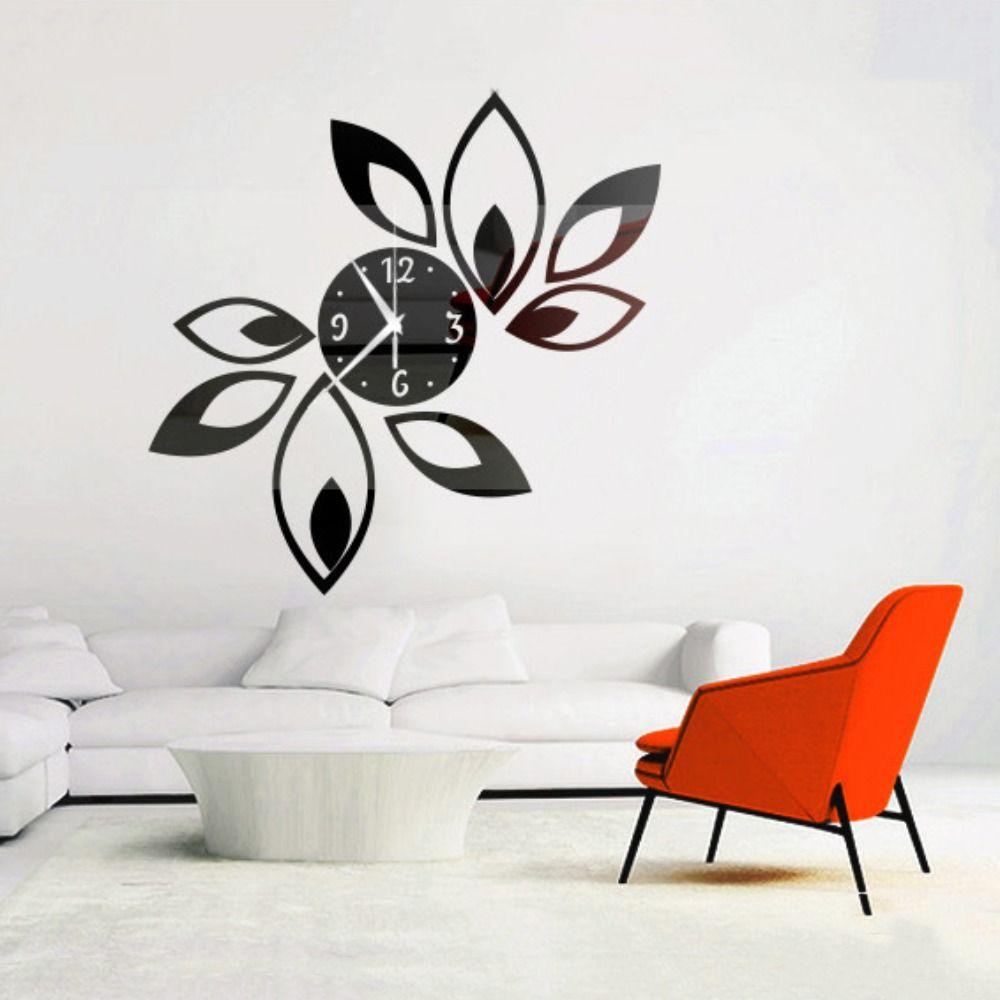 Aaron1 Đồng Hồ Dán Tường Mặt Gương Acrylic 3D Không Khung Sáng Tạo Trang Trí Phòng Khách / Phòng Ngủ