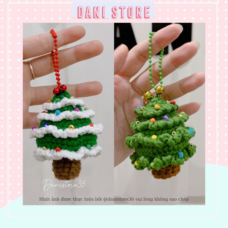 Móc khoá cây thông Noel móc len