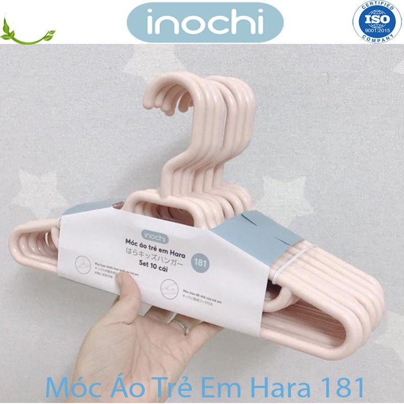 Móc áo trẻ em Inochi - Hara 181, Set 5 Mắc quần áo treo đồ sơ sinh trẻ em nhựa Inochi cao cấp Mẹ Bé Carrot