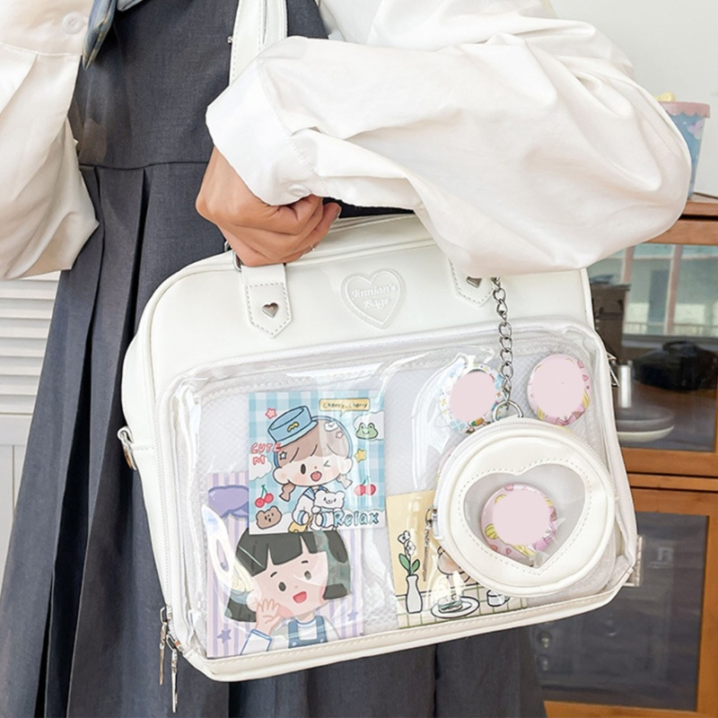 Túi Xách Da PU Trong Suốt Phong Cách Nhật Bản Cho Nữ