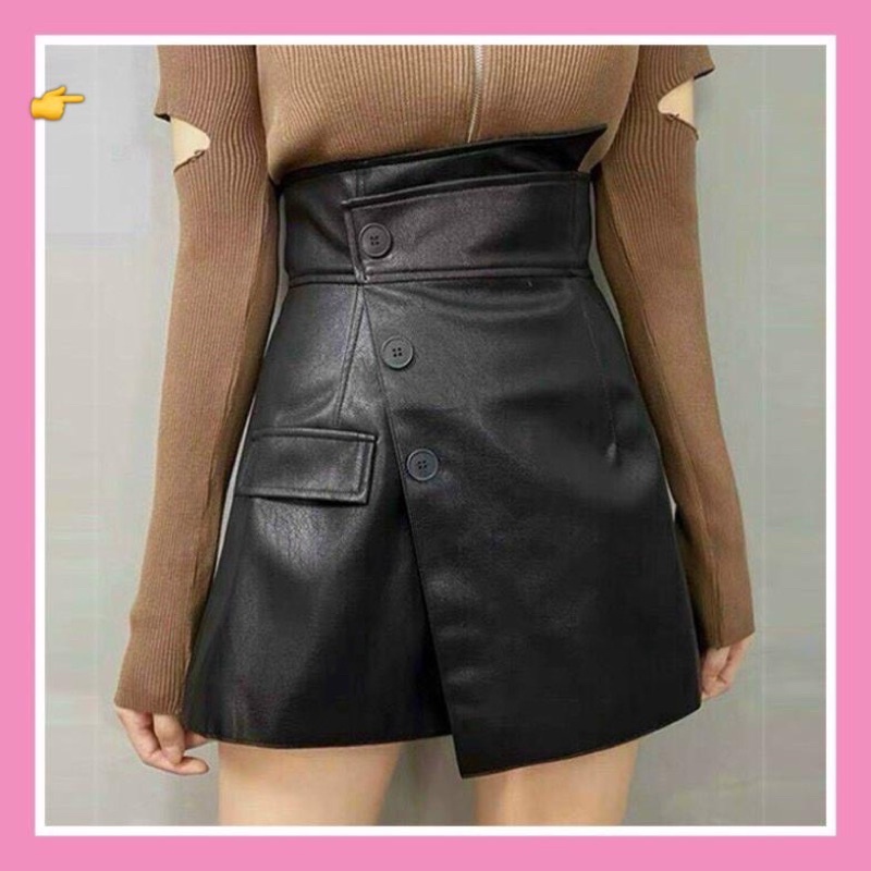 Chân váy da vạc chéo đen nâu, QUẦN VÁY DA MÀU ĐEN NÂU HOT HIT HIỆN ĐẠI THỜI TRANG quần da 3 khuy 💕💕💕UN98888