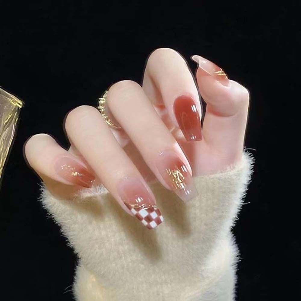 Móng Tay Giả Dạng Nhấn Che Phủ Toàn Diện Họa Tiết Hoa Hồng Trang Trí Nghệ Thuật Cho Nữ