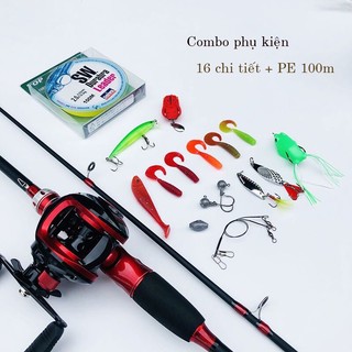 Bộ compo cần câu lure máy ngang dyawa giá sinh viên bao gồm cần, máy, bộ mồi câu, dù chỉ việc câu