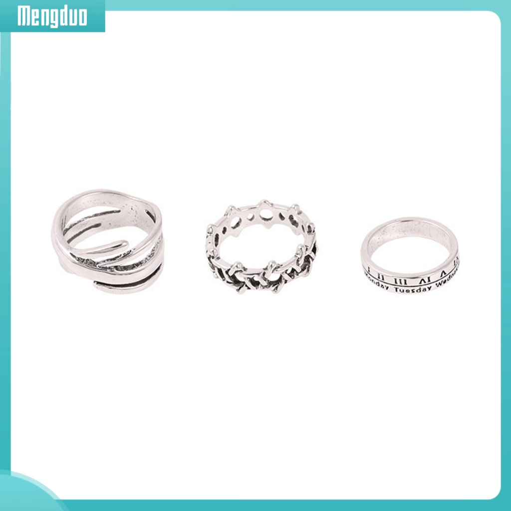 Bộ Chăn Ga Vỏ Gối Thiết Kế Sang Trọng Cao Cấp| Set 3 Nhẫn Hở Mạ Điện Hình Chữ Thập / Chữ Số La Mã / Lục Giác Phong Cách Hip Hop Cho Nữ