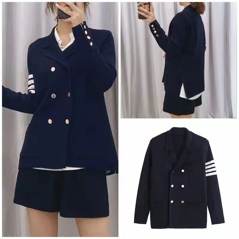 Áo khoác cardigan dày dặn hai hàng nút phong cách Hàn Quốc thời trang nữ