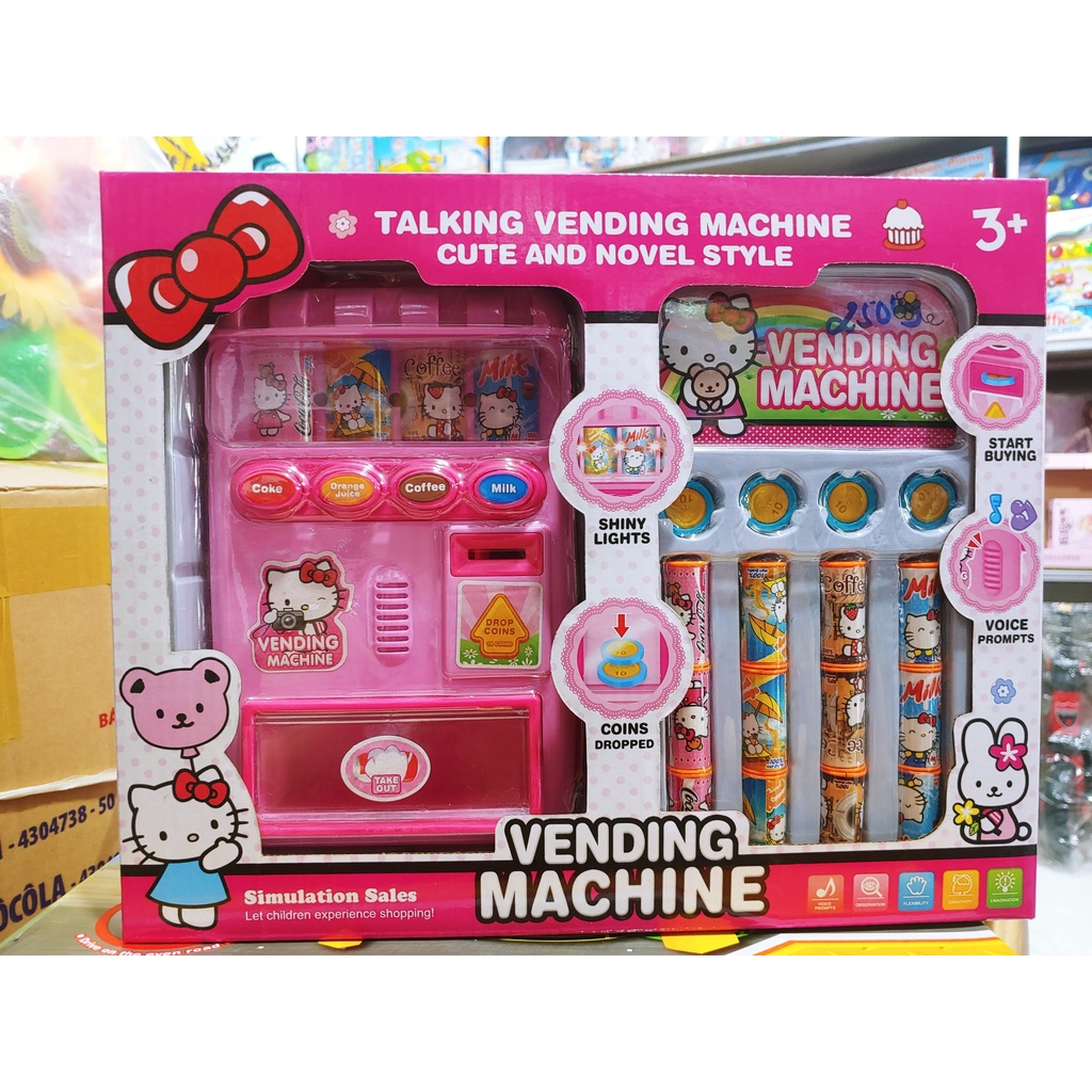 ĐỒ CHƠI MÁY BÁN NƯỚC NGỌT - MÁY BÁN NƯỚC GIẢI KHÁT CỦA HELLO KITTY, HEO PEPPA, THỎ TRẮNG, ĐỒ CHƠI CÓ NHẠC ĐÈN CỰC KÌ VUI