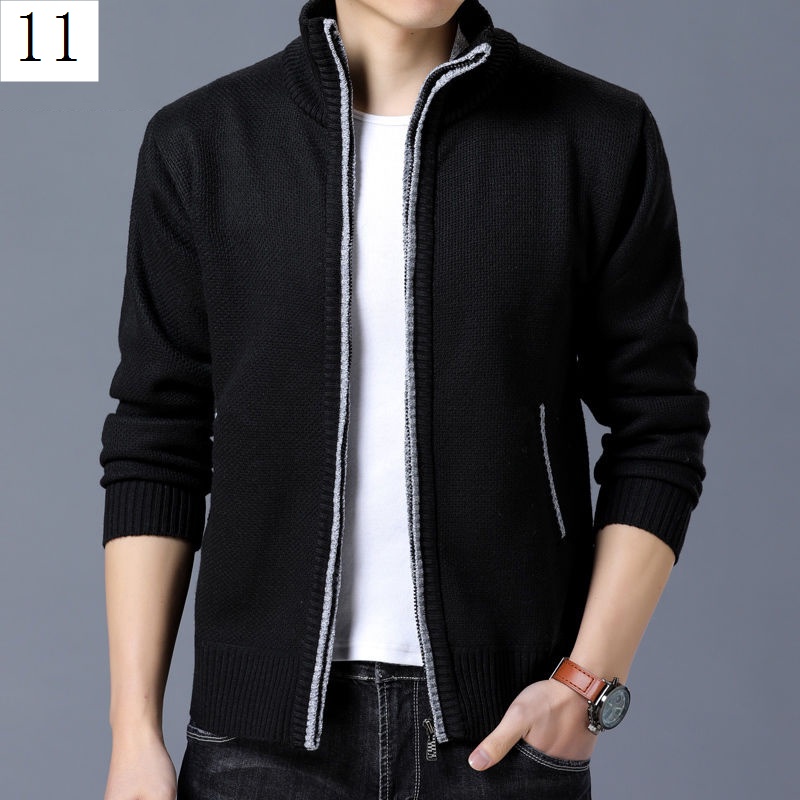 Áo Khoác Len Lót Lông Cừu Dày Dặn Dáng Rộng Phong Cách Hàn Quốc Thời Trang Thu Đông Cho Nam