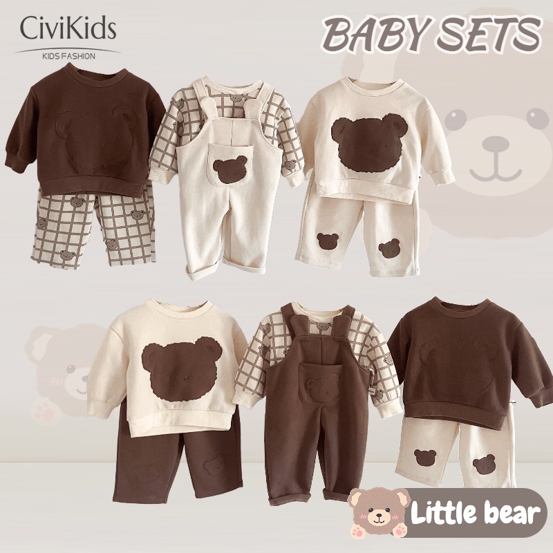 Bộ Quần Áo Sweater In Hình Gấu Hoạt Hình Đáng Yêu Dành Cho Trẻ #Cv-2299