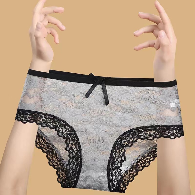 Quần lót ren sexy cao cấp đính nơ xinh phối hoa quyến rũ gợi cảm HEYPANG VN008