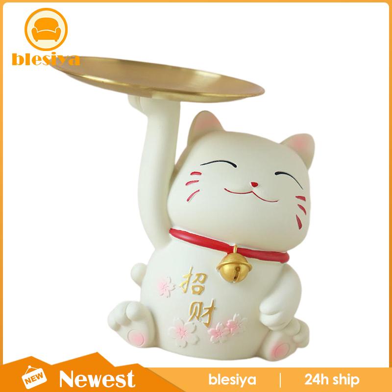[Blesiya] Khay Đựng Tượng Mèo May Mắn Đa Năng Trang Trí Phòng Ăn