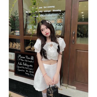 SET ÁO GẤM NƠ NGỰC