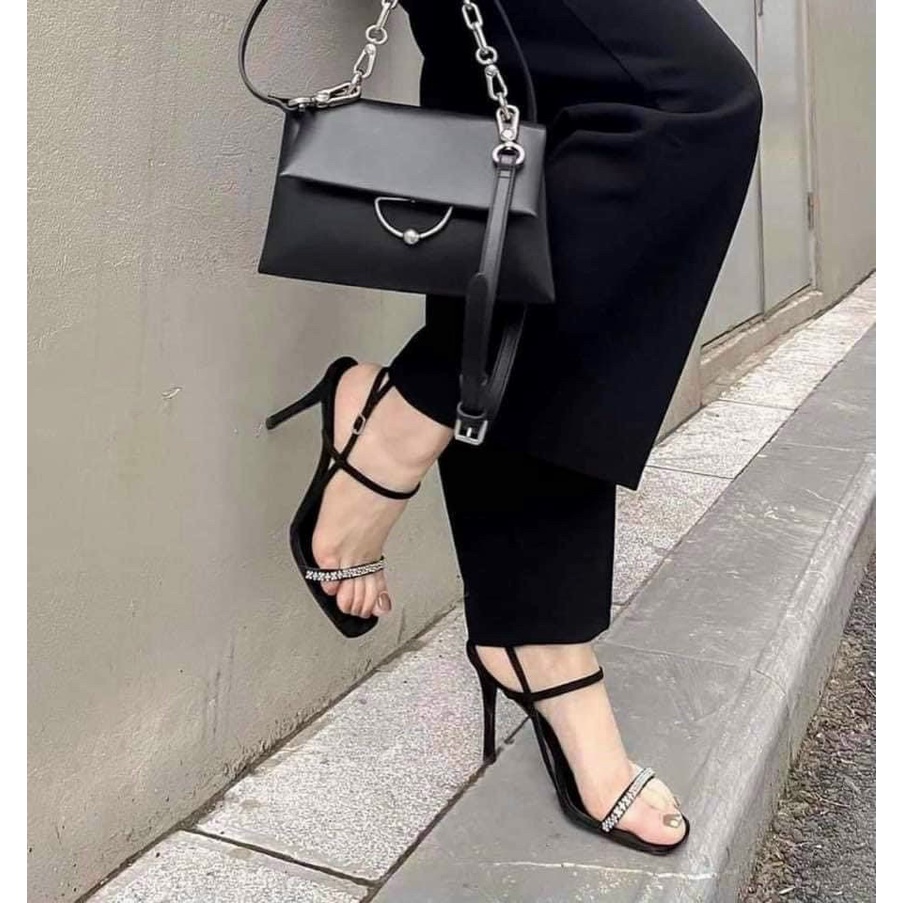 Sandal ck quai đá ngang gót nhọn 7 cm spsl fullbox bill túi giấy
