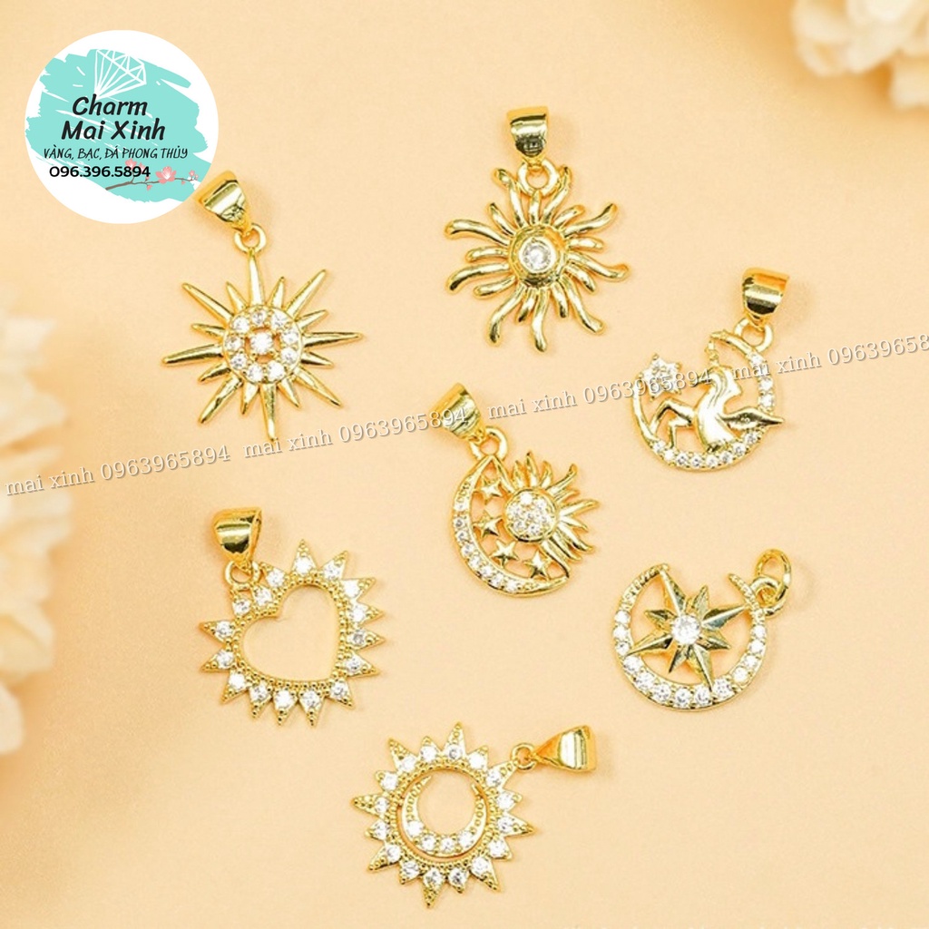 Mặt Treo Thiên Mã, Trăng Sao, Bông Tuyết, Trái Tim,... Vòng Tay, Dây Chuyền - Phụ Kiện Trang Sức Nam, Nữ Đồng Zircon