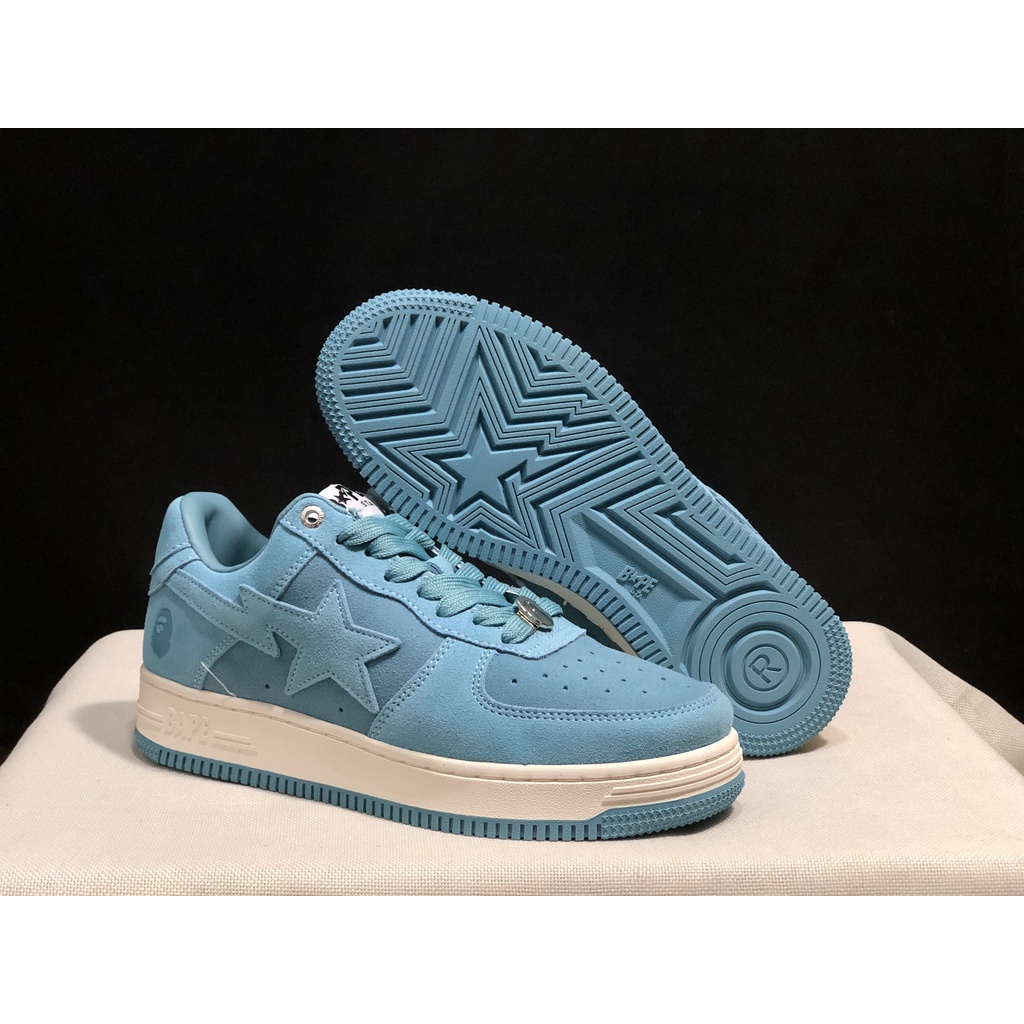 Giày Sneaker Bape STA Thời Trang Thường Ngày Cho Nam Và Nữ Morandi Visual Effect Blue