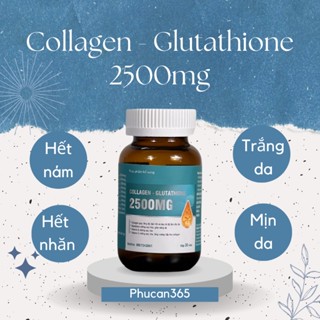 Viên uống trắng da glutathione colagen 2500mg hộp 30 viên da trắng bật tông tức thì