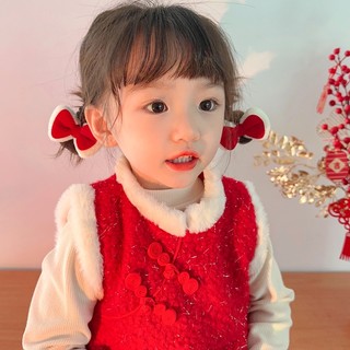 Kẹp Tóc Nơ Đỏ Cho Bé Gái