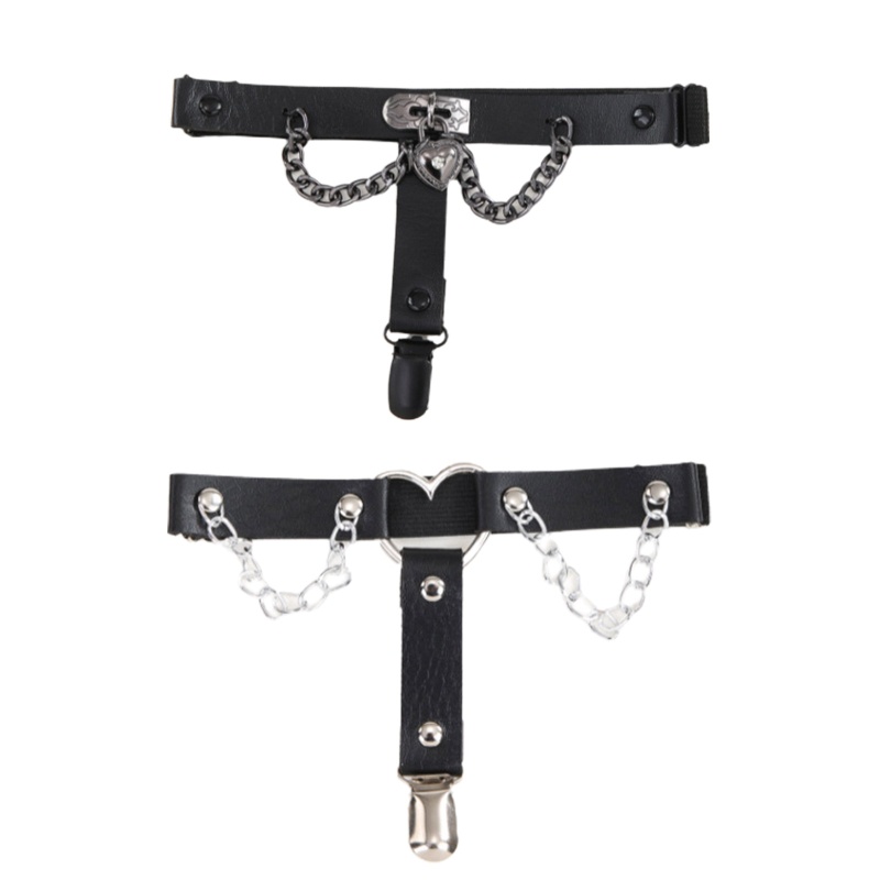 Dây Đeo Đùi Bằng Da PU Co Giãn Chống Trượt Hình Trái Tim Lủng Lẳng Trang Trí Tiệc Tùng