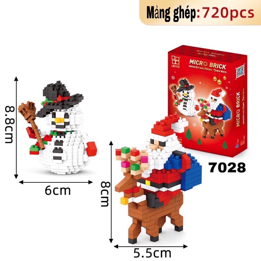 Bộ Đồ Chơi mô hình lắp ráp lego hình Ông già Noel, Cây Thông, Xe Trượt Tuyết, Sáng Tạo Quà tặng Dành Cho Nam Và Nữ