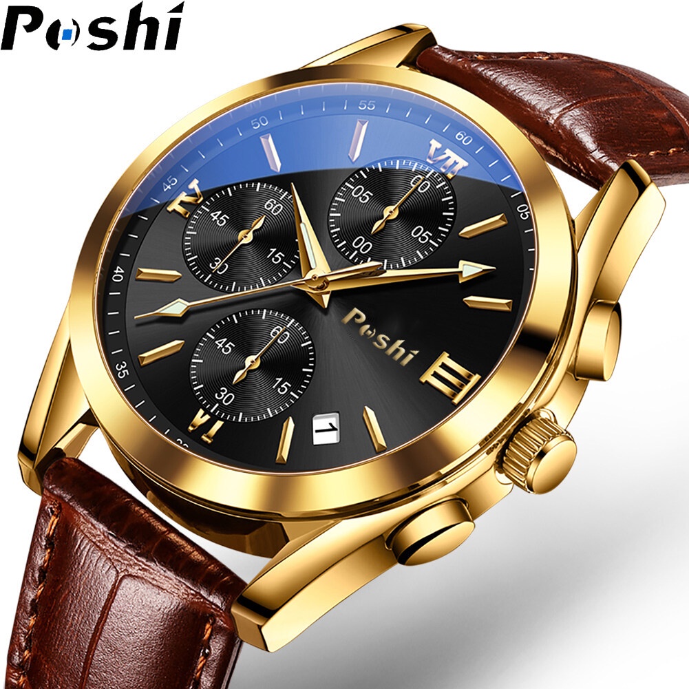 Poshi Đồng Hồ Nam Chống Thấm Nước Phong Cách Doanh Nhân