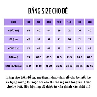 Đồ Bơi Trẻ Em Từ 10Kg Đến SiZe Đại