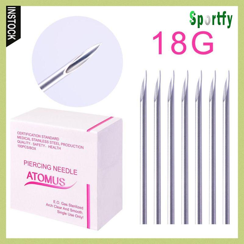 Set 100 Kim Xỏ Khuyên Tai / Rốn / Núm Vú Giả Bằng Thép Không Gỉ 12G / 14G / 16G / 18G / 20G / Mix Size