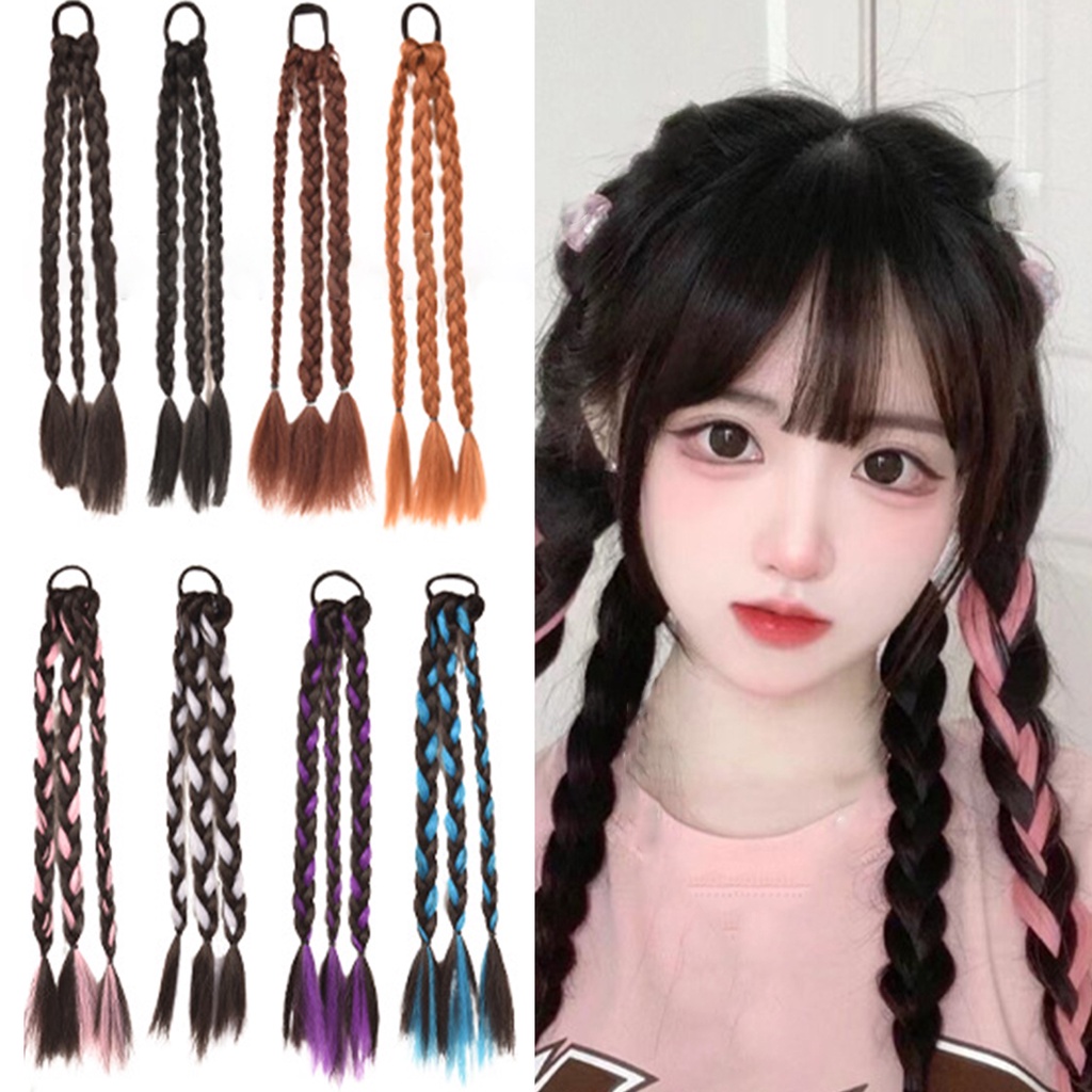 Tóc Giả Thắt Bím Đuôi Ngựa Bằng Lụa Chịu Nhiệt Độ Cao Thoải Mái Thời Trang Cho Nữ