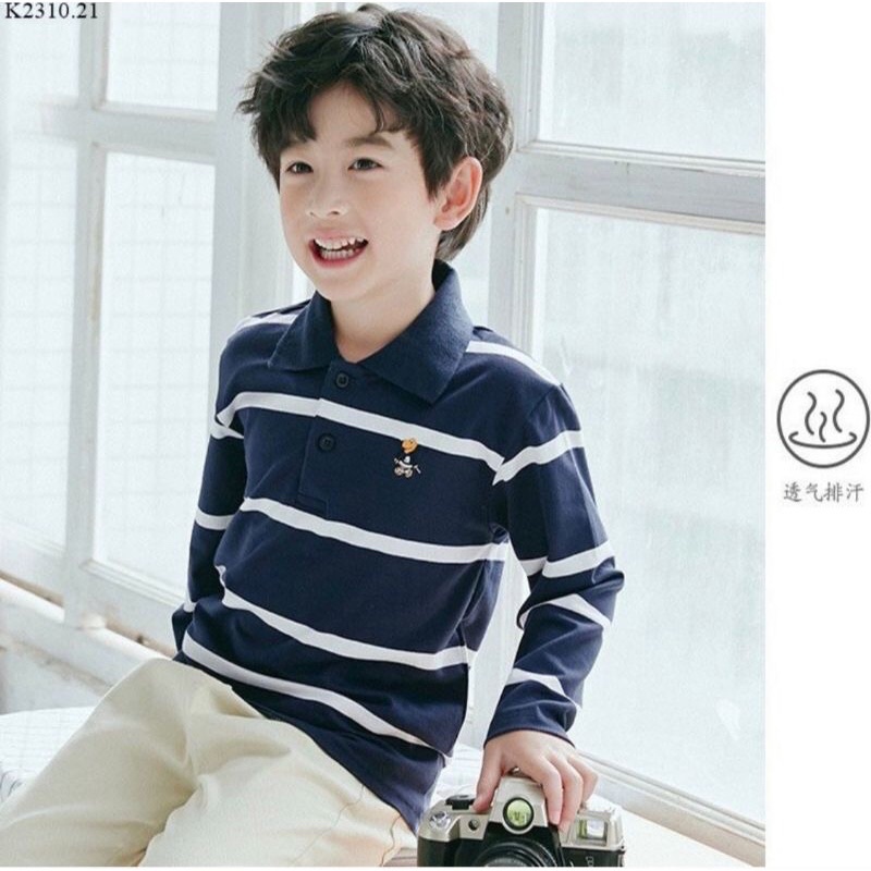 Áo Polo Dài Tay Size Đại Cho Bé Đến 50kg Hàng QC Chất Đẹp