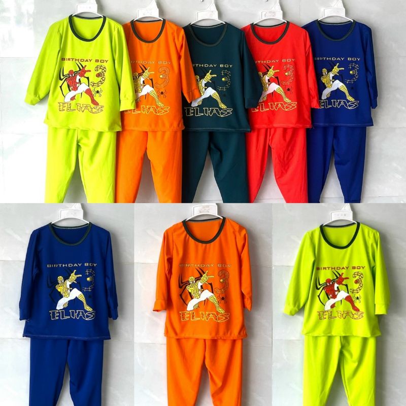 (13-17kg) Combo 5 bộ 5 màu thun dày dặn dài tay bé trai
