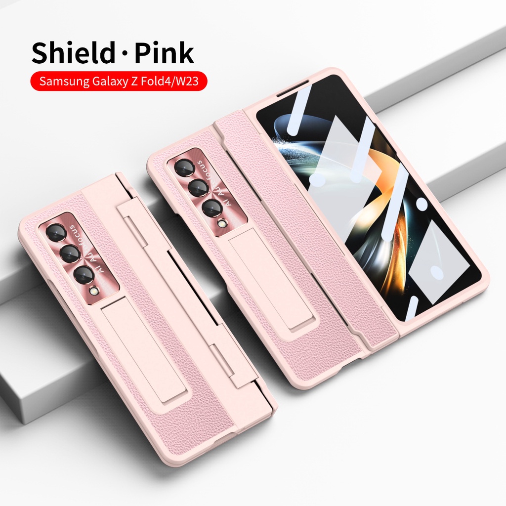 Ốp Điện Thoại Da Màu Trơn Chống Rơi Cho Samsung Galaxy Z Fold 5 FOLD4 5G