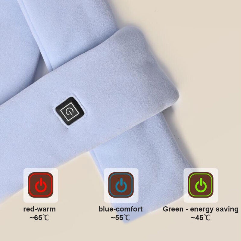 Khăn Choàng Cổ Tích Hợp Máy Sưởi 3 Mức Độ Tùy Chỉnh Kèm Sạc USB Tiện Dụng Mang Theo Du Lịch Cắm Trại