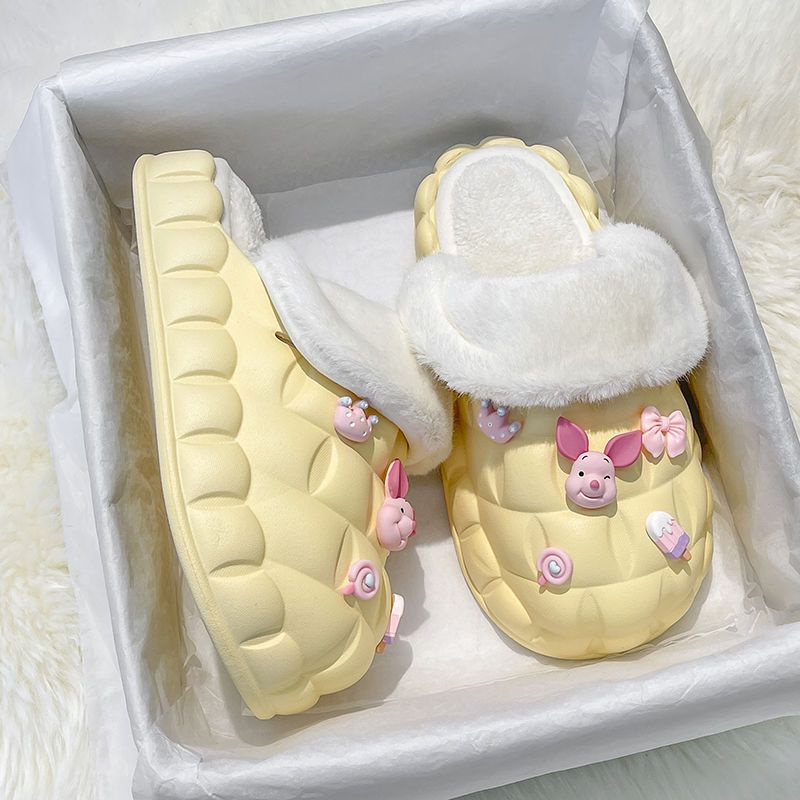 Dép bông nữ mùa thu đông có thể tháo rời