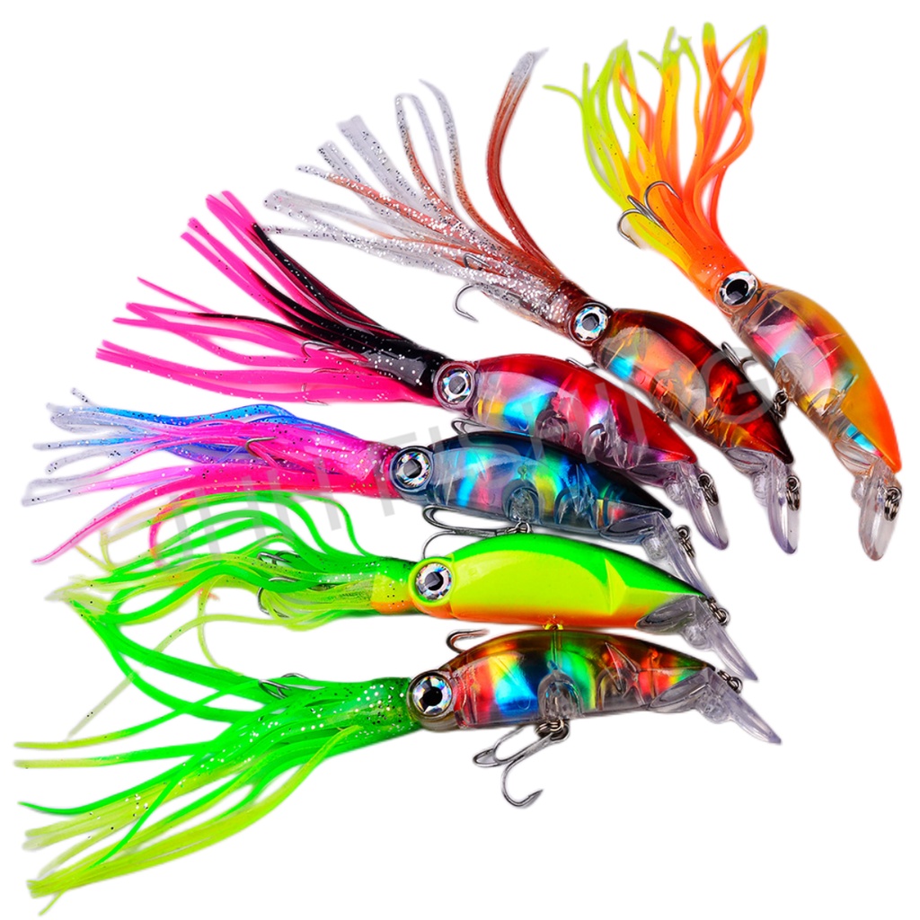 【10cm/18.5g】Mồi câu cá hình con mực mềm mại