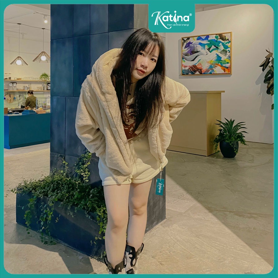 Áo Khoác lông thỏ ĐẠI HÀN cực dày, 2 lớp siêu ấm - ÁP VOUCHER để nhận ưu đãi nhà KATINA nhé!