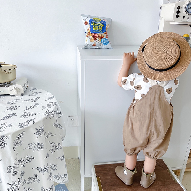 Bộ Áo Liền Quần Chất Liệu Cotton Phong Cách Hàn Quốc Cho Bé Sơ Sinh