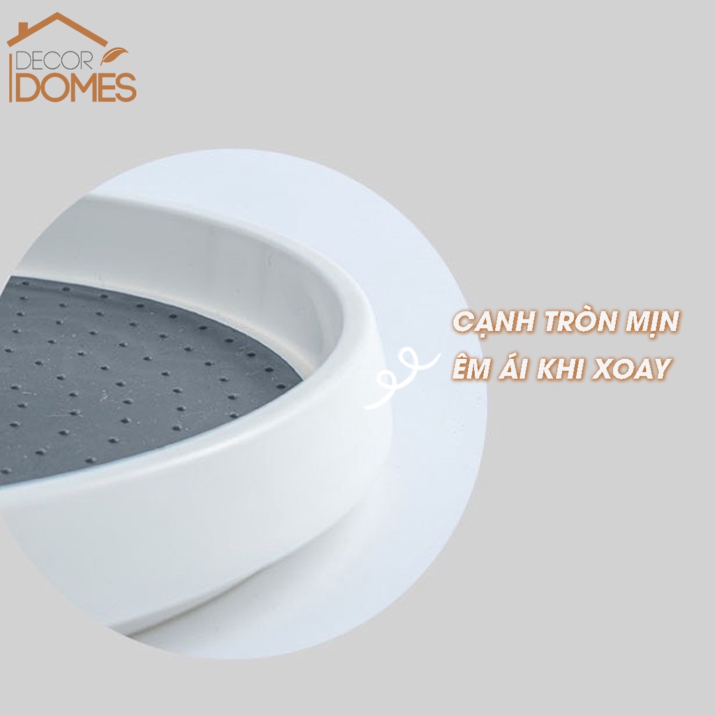Kệ đựng gia vị xoay 360 độ, khay tròn đựng gia vị nhà bếp cao cấp thiết kế thông minh