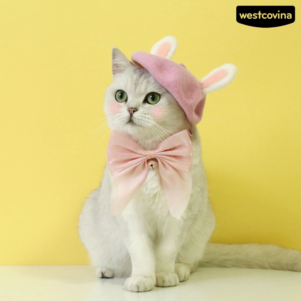 [COD]♘Vòng Cổ Nơ Lớn Bằng Acrylic Thoải Mái Cho Thú Cưng