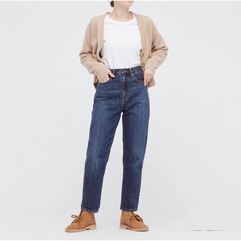 quần jean nữ màu xanh dáng boyfriend