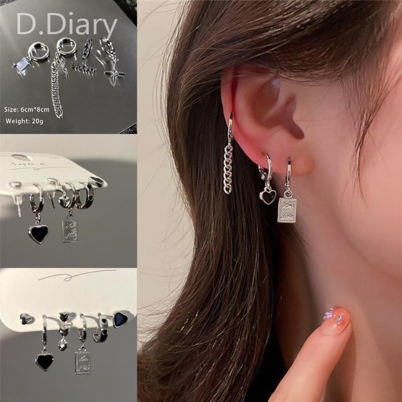 Set 6 Khuyên Tai Kim Loại Màu Sắc Thời Trang Dành Cho Nữ dreamdiary