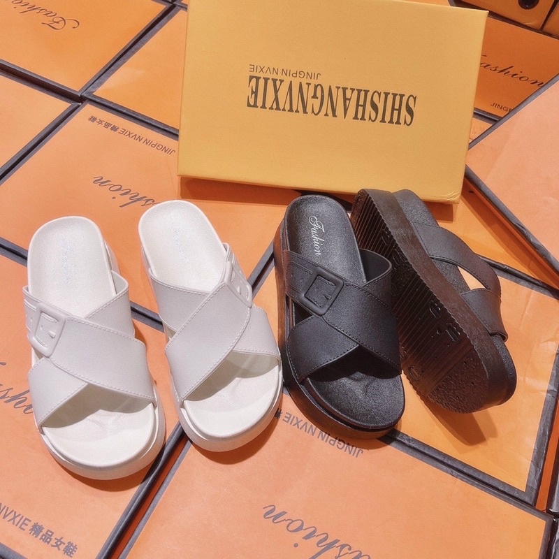 Dép nhựa  2 quai chéo siêu mềm 5cm