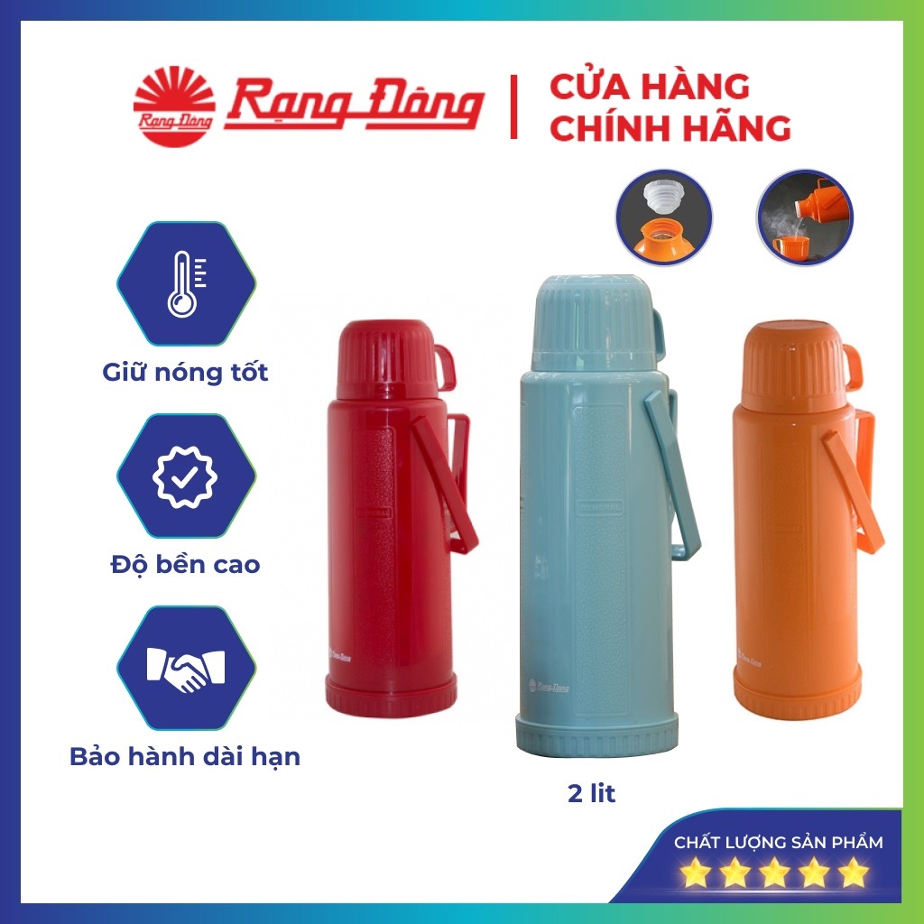 Phích nước truyền thống Rạng Đông 2 lit , bình giữ nhiệt đựng nước nóng, Model: RD-2035 N5