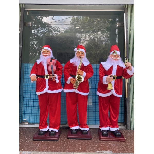 Ông già noel đánh đàn ,thổi kèn lắc lư có nhạc size 1m8