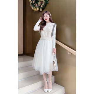 Set áo len váy len cao cấp siêu sang Tahe V193